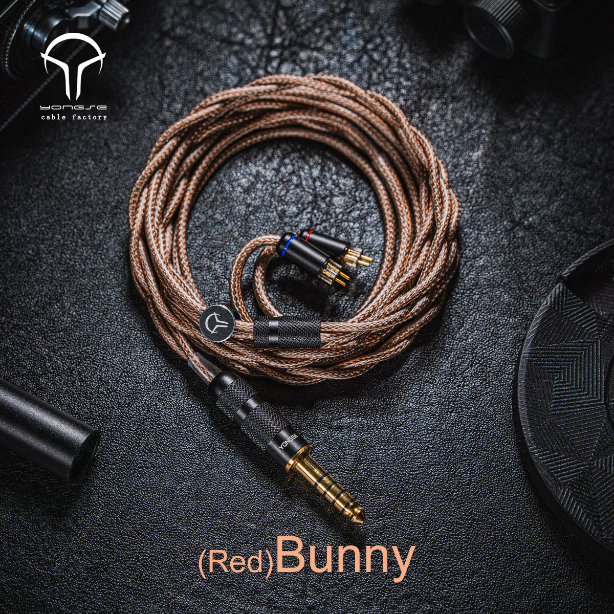 Yongse RedBunny Mono-crystal Cu+ Silver-plated Mono-crystal Graphene Shielding Earphones Cable 3.5mm