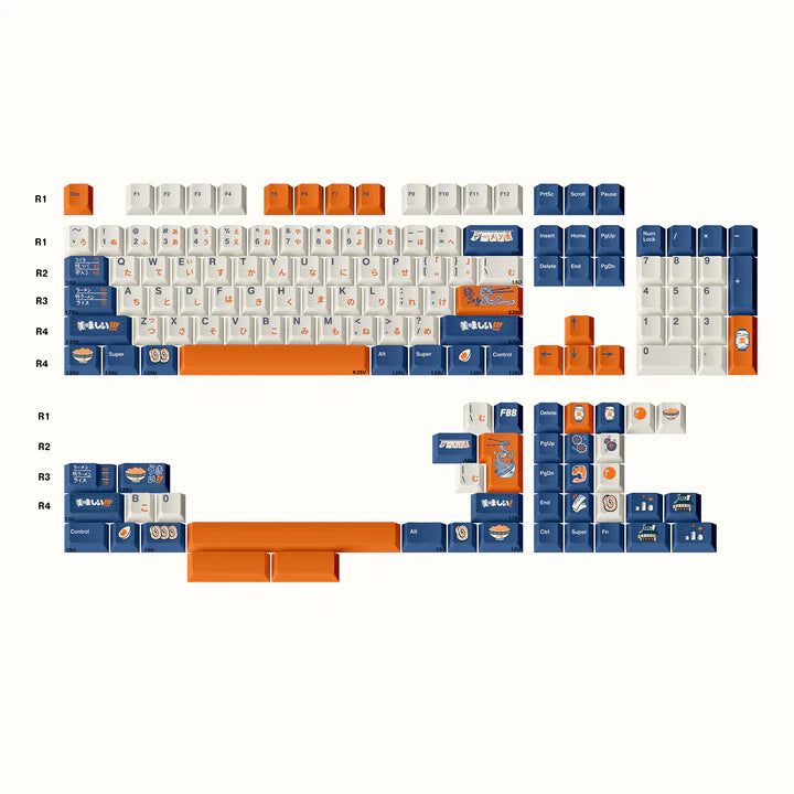 Ichiraku Ramen R2 Cherry profile Keycaps (145 keys)