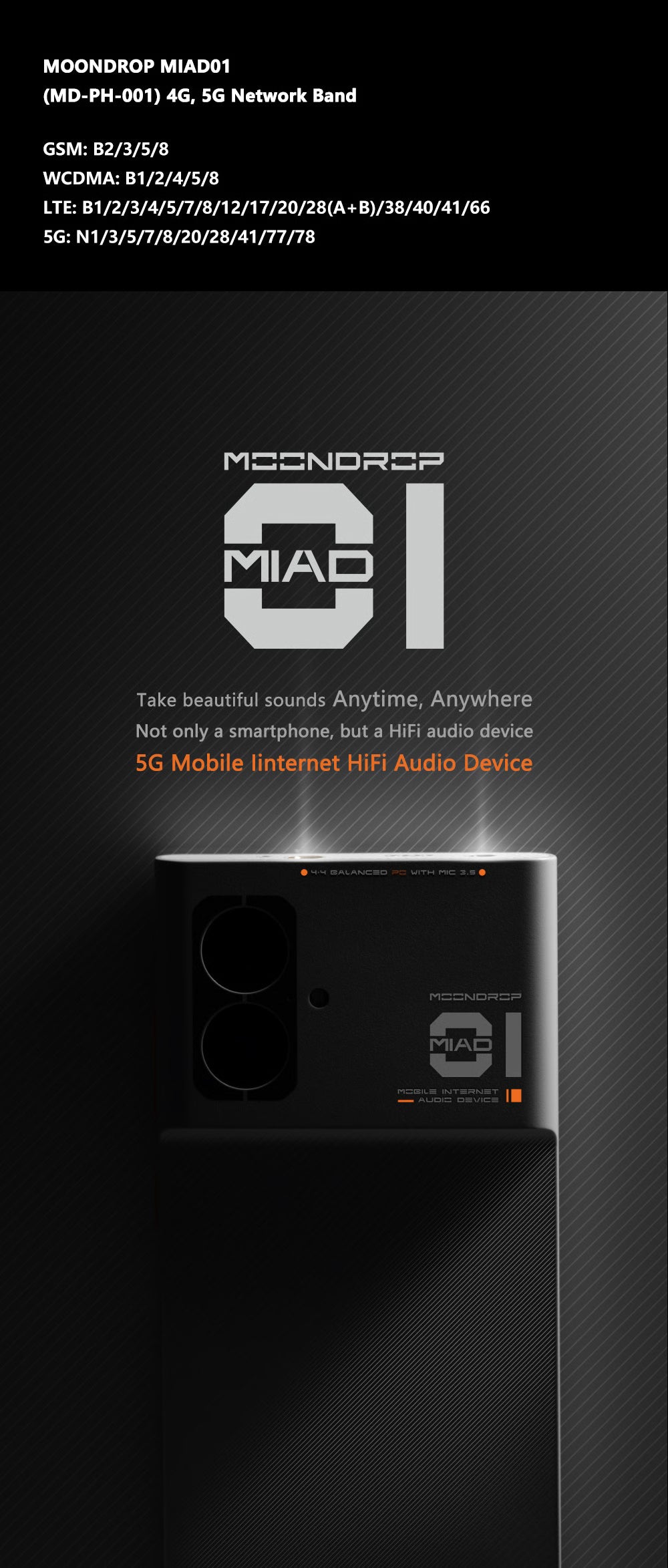 MOONDROP MIAD01 5G Mobile Smartphone HiFi Audio Device