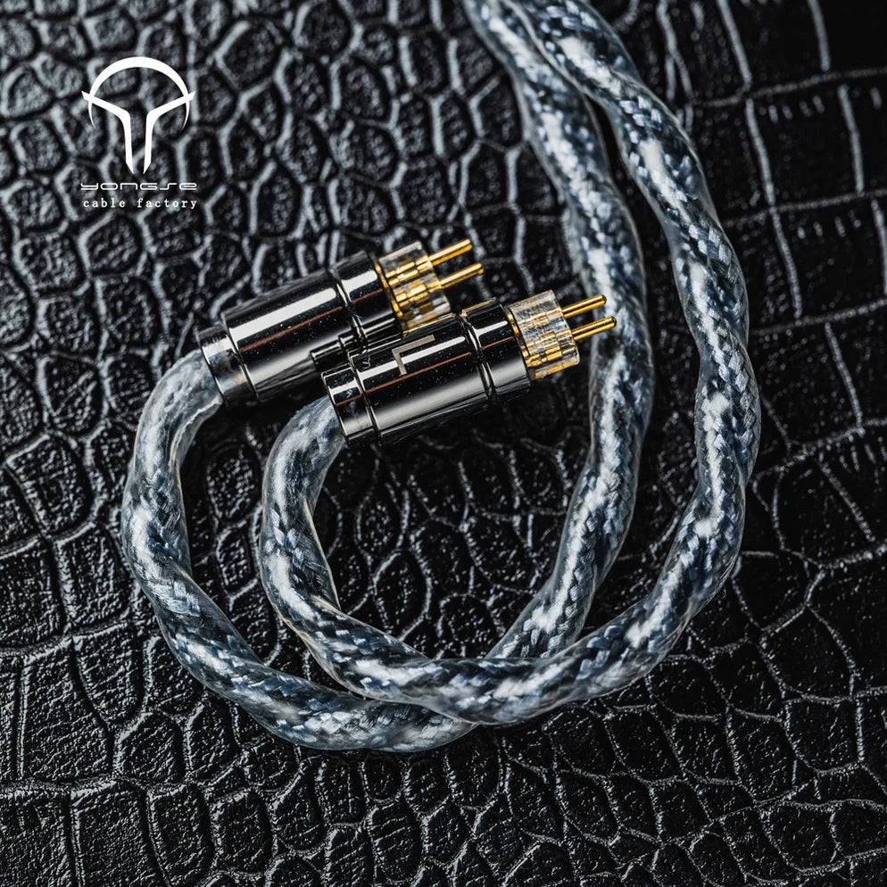 YONGSE VENOM 4 STRANDS 6N SILVER PLATED CRYSTAL COPPER EARPHONES UPGRADE CABLE 1.2M(3.5MM/0.78)