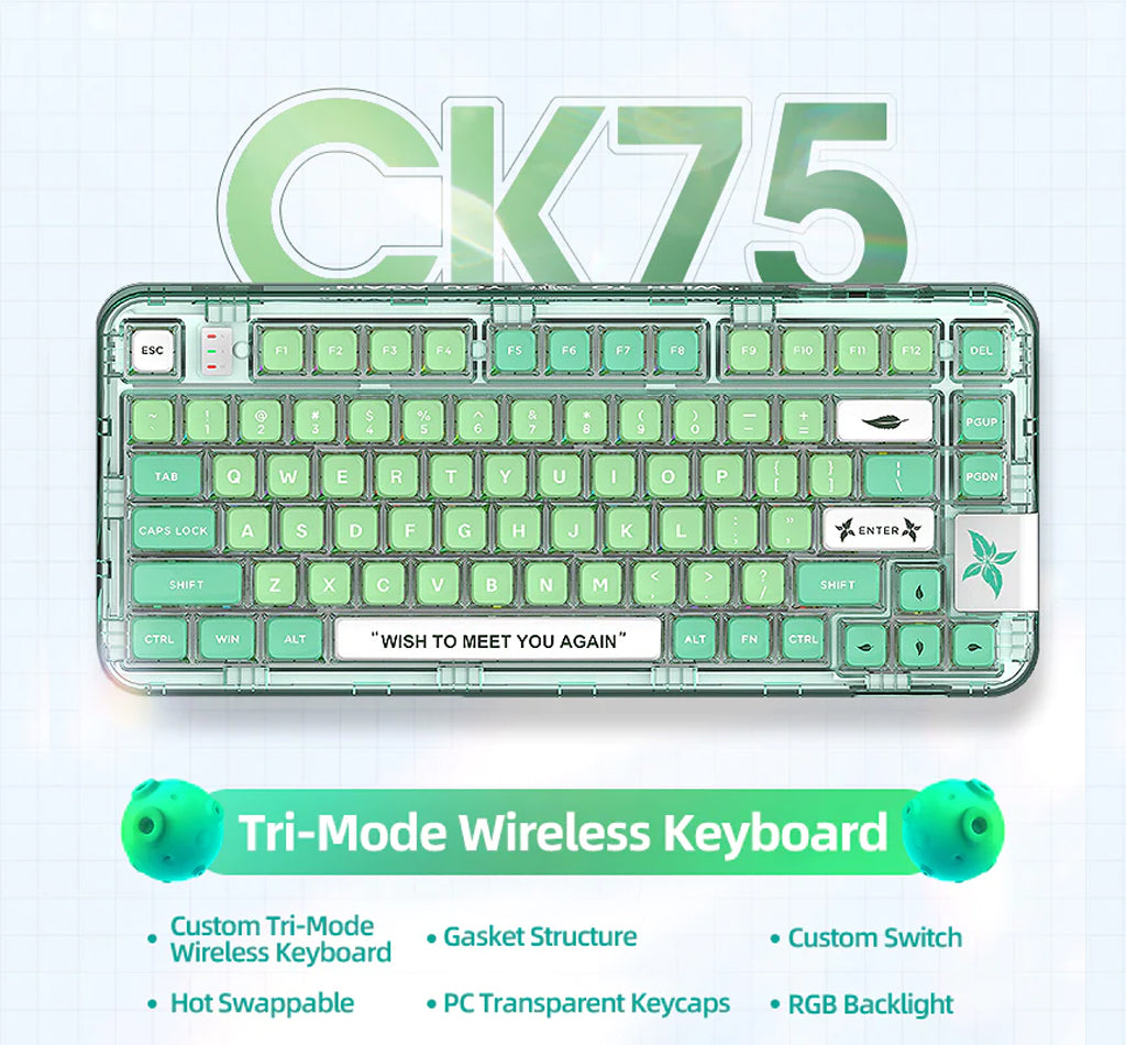 YUNZII x CoolKiller CK75 Wireless Transparent Gasket Mechanical Keyboard