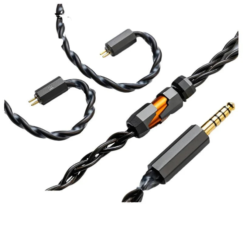 YONGSE WARRIOR OCC 6N SINGLE CRYSTAL SILVER PLATED COPPER EARPHONES CABLE 1.2M( 3.5MM/0.78)
