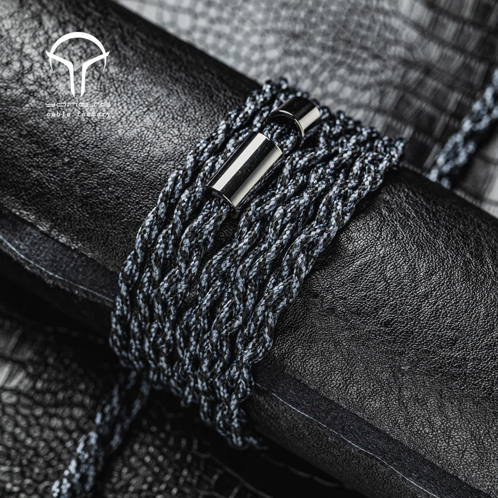YONGSE VENOM 4 STRANDS 6N SILVER PLATED CRYSTAL COPPER EARPHONES UPGRADE CABLE 1.2M(3.5MM/0.78)