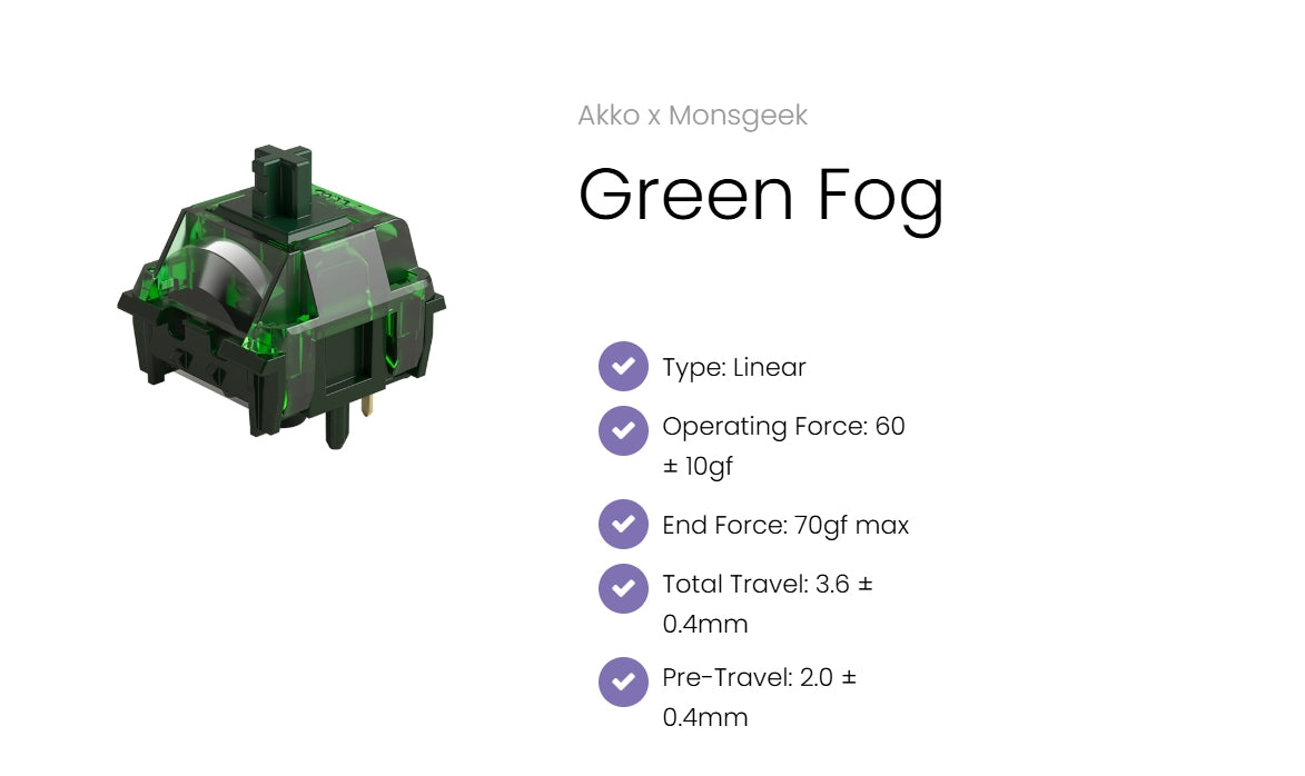 Akko x Monsgeek Green Fog Lubed Switches