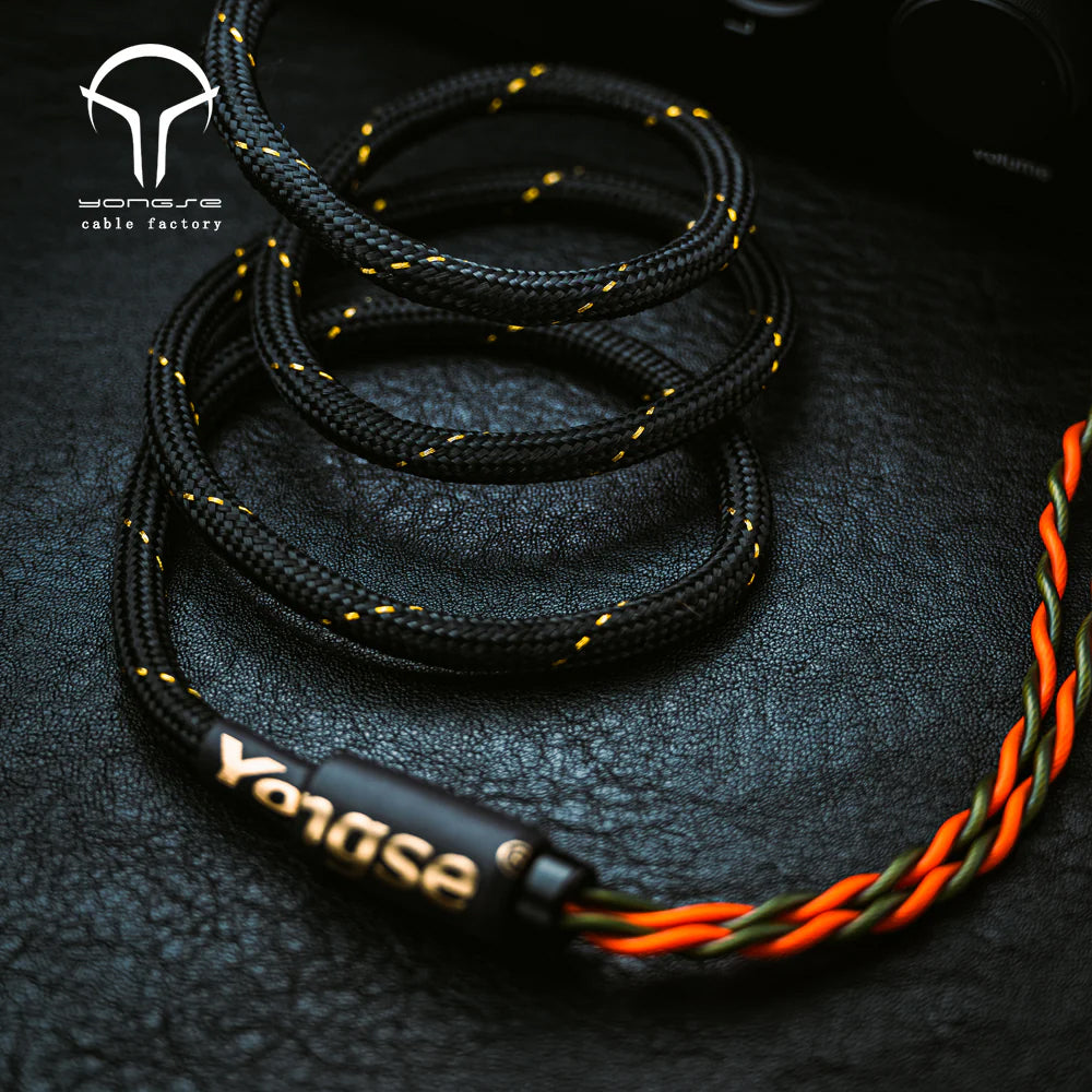 YONGSE STORMRISE PALLADIUM PLATED+GOLD PLATED SILVER+OCC-SPC UPGRADE CABLE (4.4MM/2PIN)