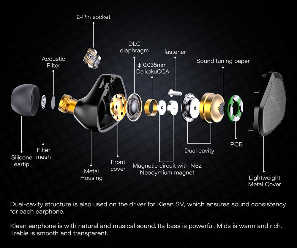 Kefine Klean SV 10mm Dynamic Driver In-Ear Earphone