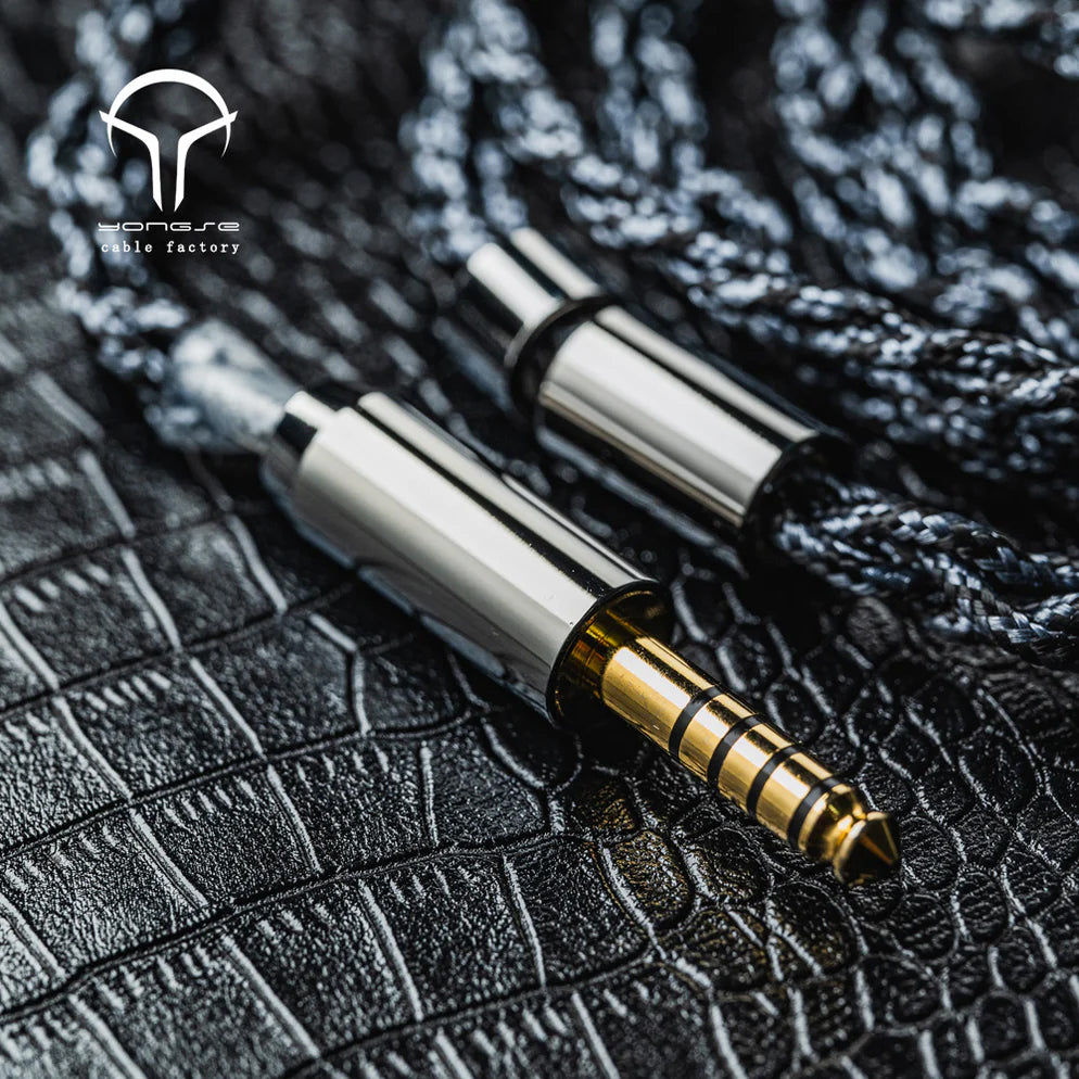 YONGSE VENOM 4 STRANDS 6N SILVER PLATED CRYSTAL COPPER EARPHONES UPGRADE CABLE 1.2M(3.5MM/0.78)