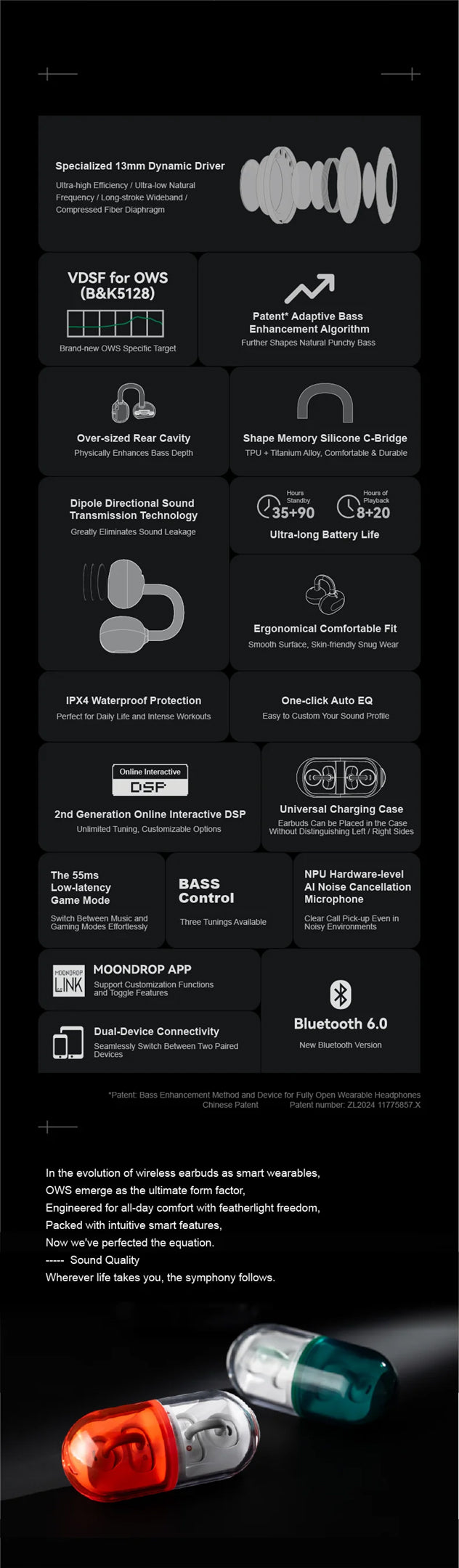 Moondrop PILL Ear-clip Wireless Headphone (OWS)