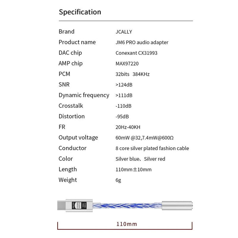 Jcally JM6 Pro Portable Amplifier Adaptor