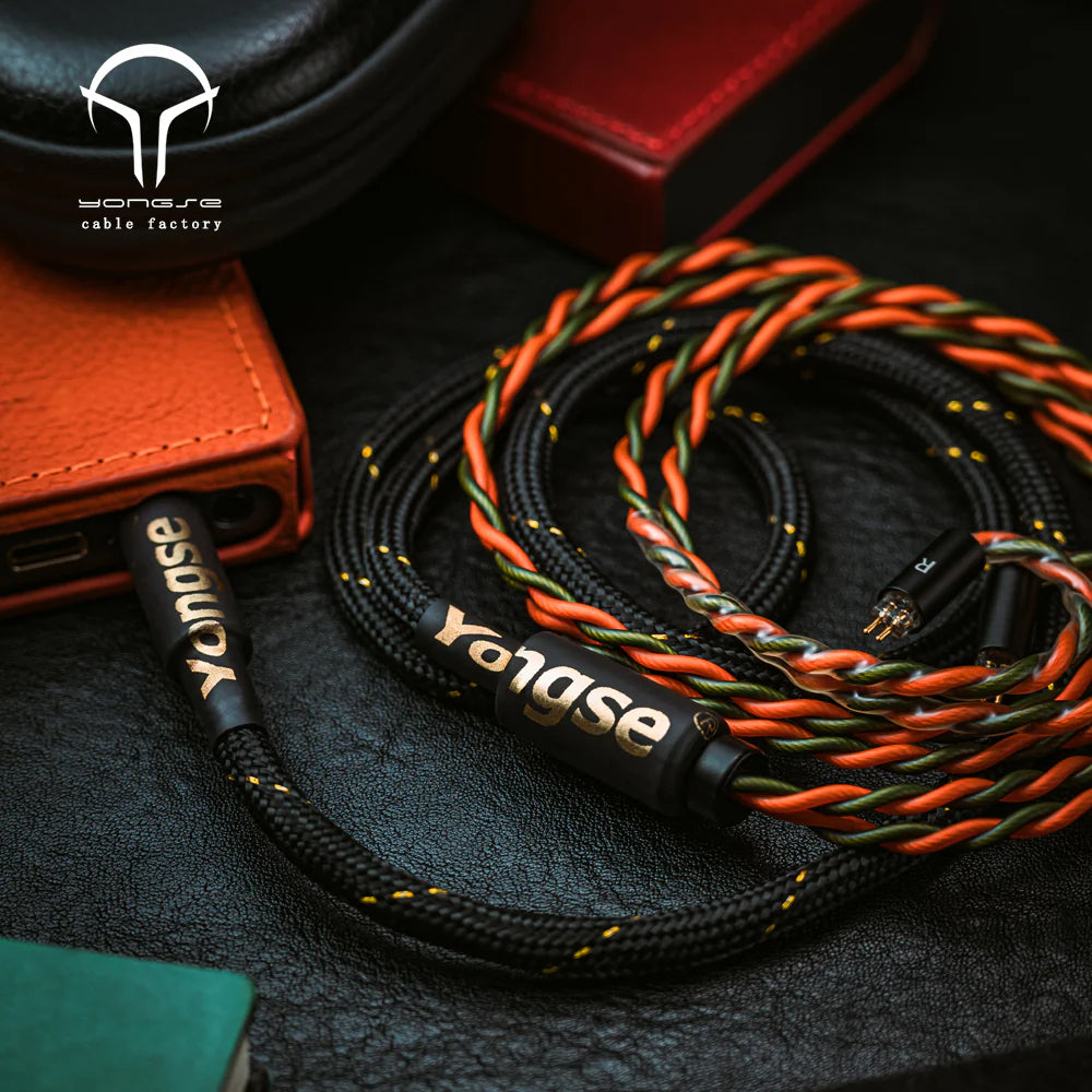 YONGSE STORMRISE PALLADIUM PLATED+GOLD PLATED SILVER+OCC-SPC UPGRADE CABLE (4.4MM/2PIN)