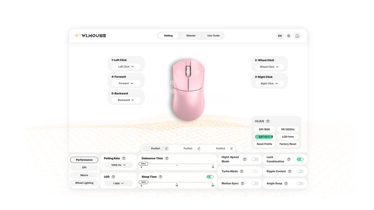 WLmouse Huan Stainless Magnesium Alloy Gaming Mouse