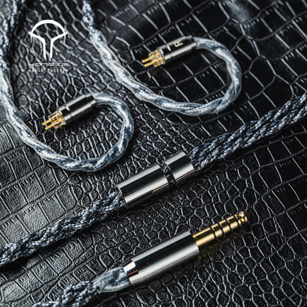 YONGSE VENOM 4 STRANDS 6N SILVER PLATED CRYSTAL COPPER EARPHONES UPGRADE CABLE 1.2M(3.5MM/0.78)