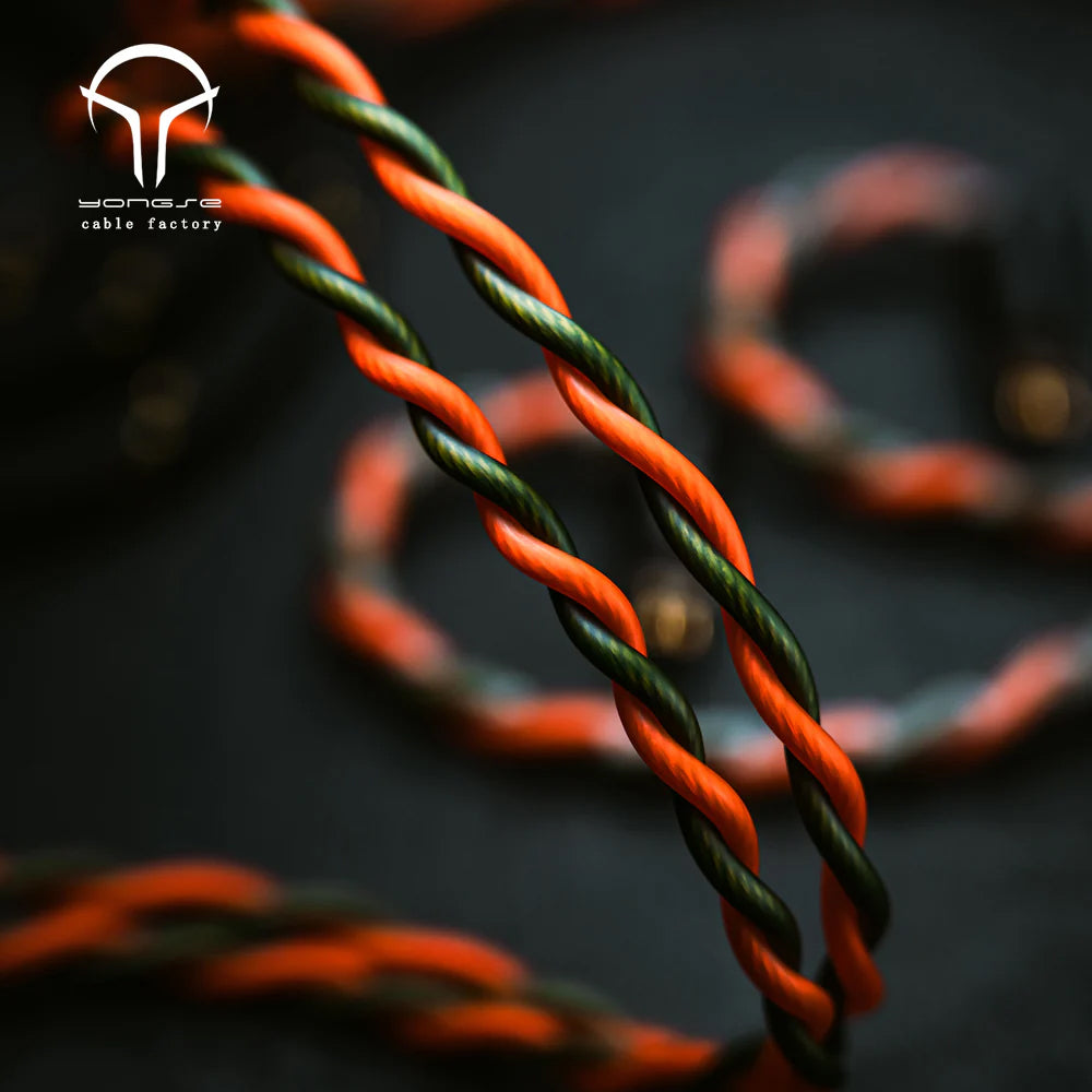 YONGSE STORMRISE PALLADIUM PLATED+GOLD PLATED SILVER+OCC-SPC UPGRADE CABLE (4.4MM/2PIN)