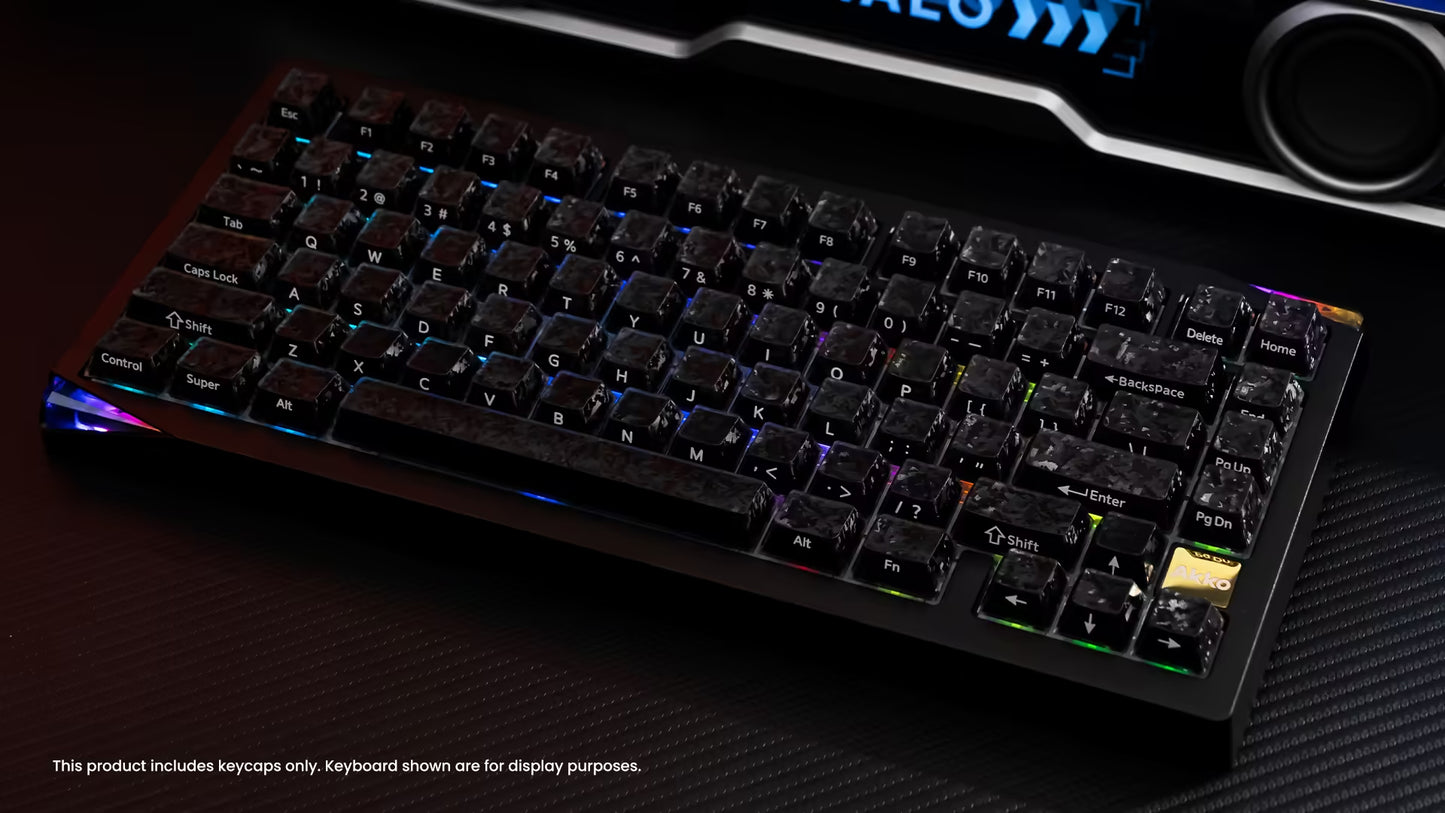 Glassy Carbon Fiber Keycap Set (126-Key)