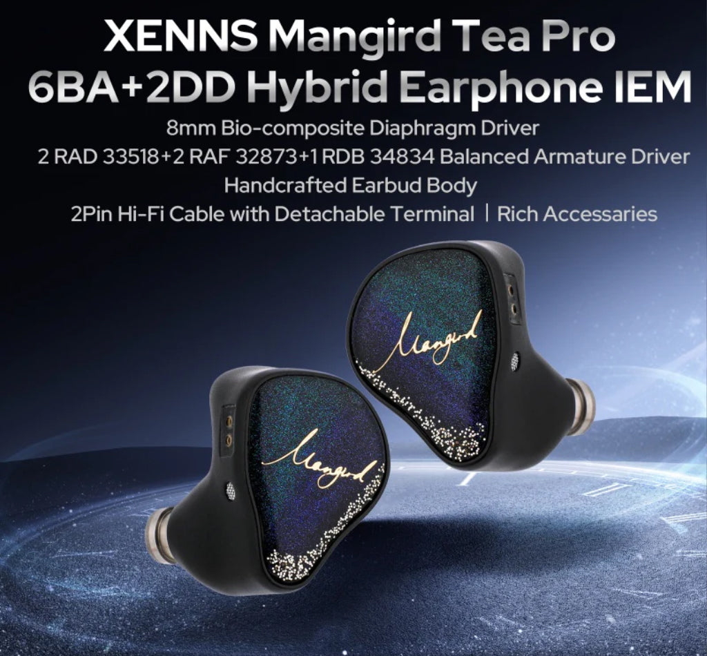 XENNS Mangird Tea PRO Precision Tuning 2DD+6BA Hybrid IEM