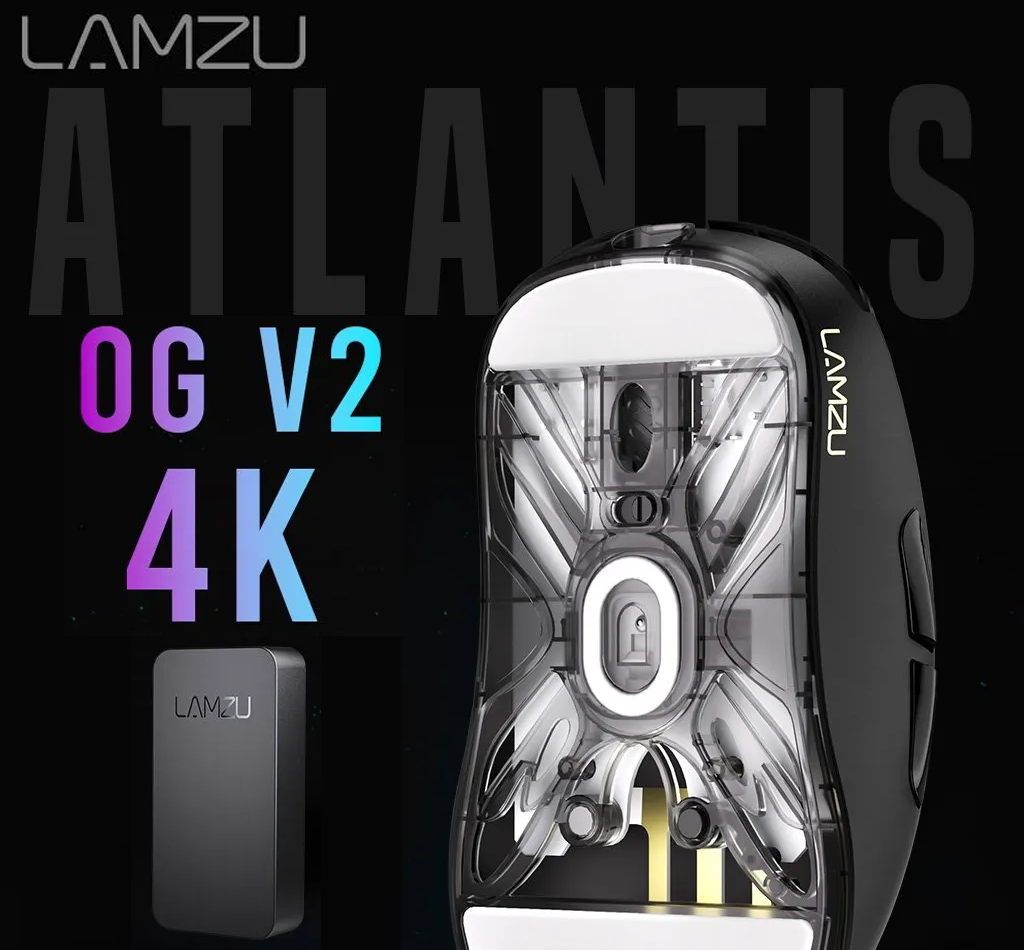 Lamzu Atlantis Mini 4K Superlight Wireless Gaming Mouse [Charcoal Black]