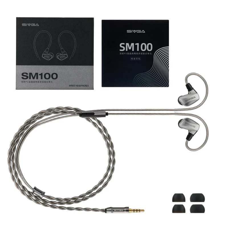 Sivga SM100 Dual-Chamber Dynamic Driver Wired Earphones