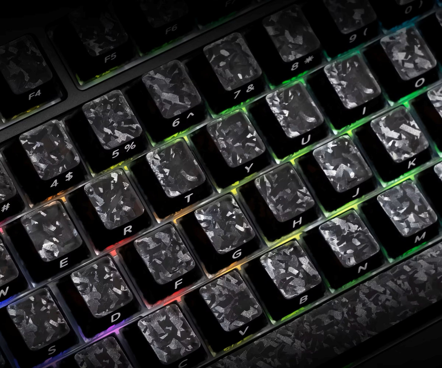 Glassy Carbon Fiber Keycap Set (126-Key)