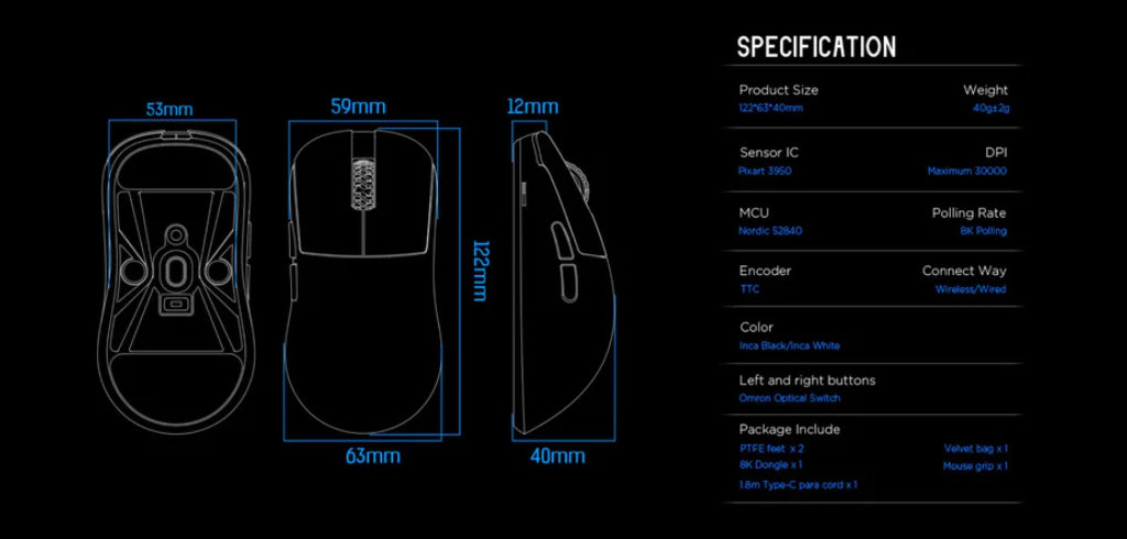 Lamzu Inca 8K Wireless Gaming Mouse