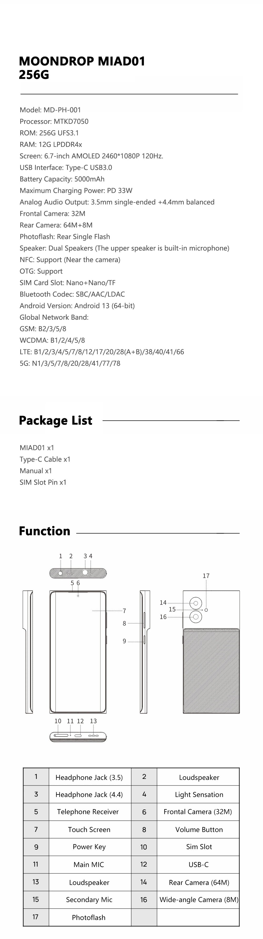 MOONDROP MIAD01 5G Mobile Smartphone HiFi Audio Device