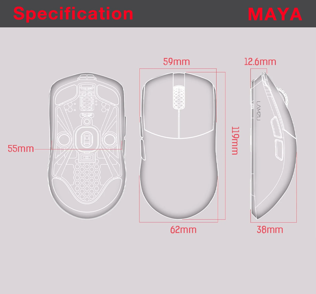 Lamzu Maya Wireless Gaming Mouse (4K Compatible)