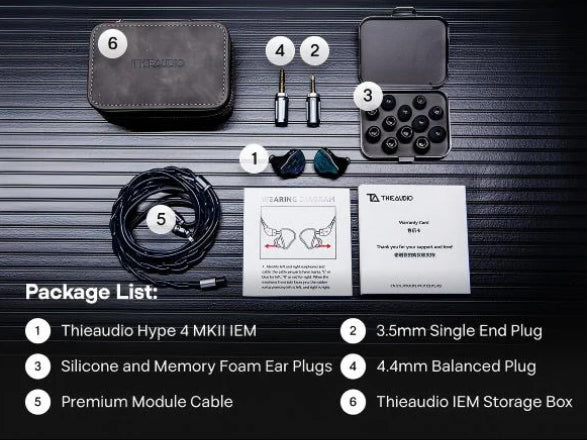 THIEAUDIO Hype 4 MKII Upgraded 2DD + 4BA Hybird IEM