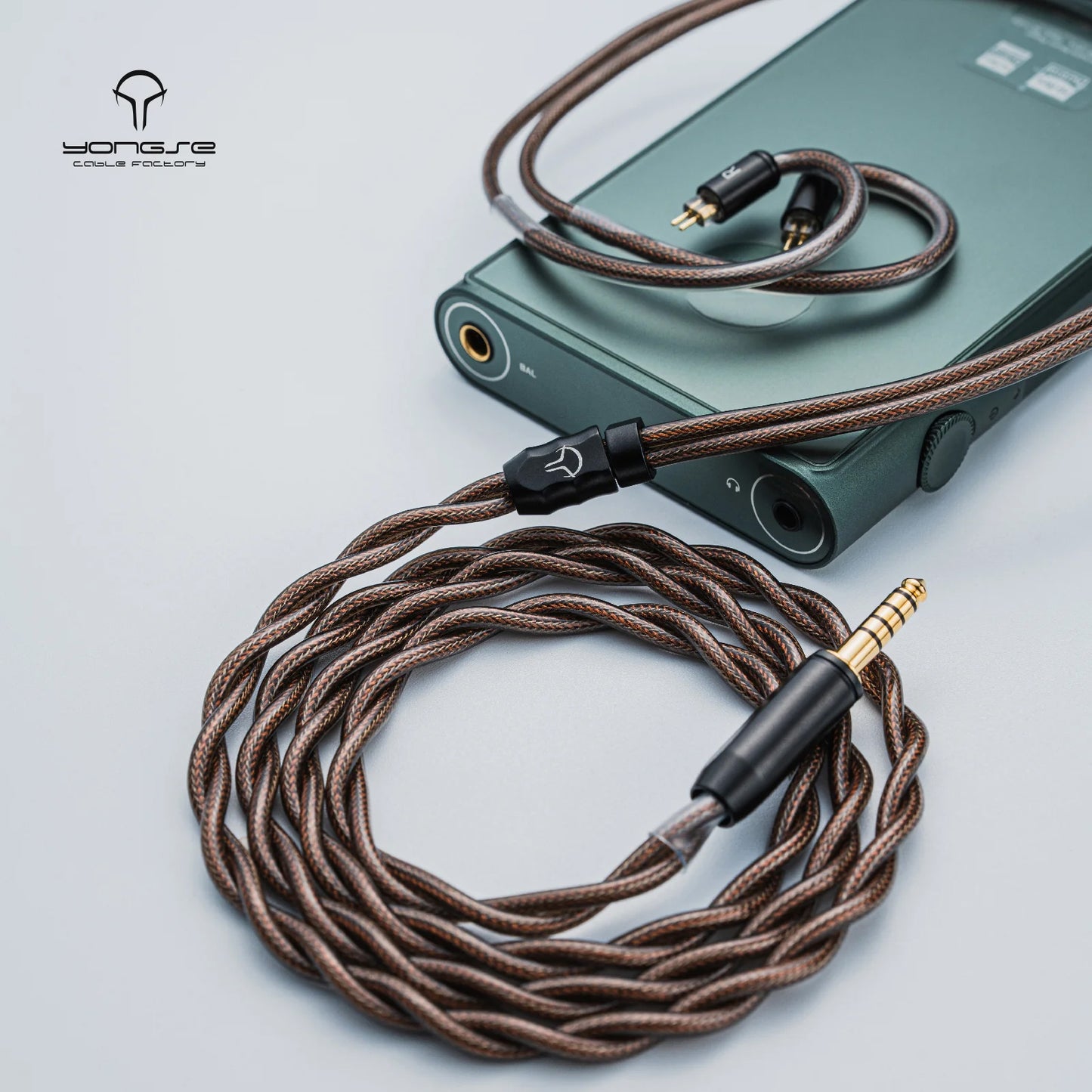 YONGSE SILVER PLATED MONO CRYSTAL COPPER EAROHONE UPGRADE CABLE WITH GRAPHENE SHIELDING (3.5 SHORT/2PIN)