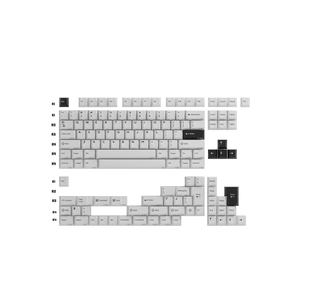 KBDfans PBTfans BOW Keycaps[139 keys]