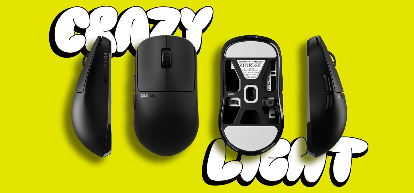 Pulsar X2H CrazyLight Medium Wireless Gaming Mouse