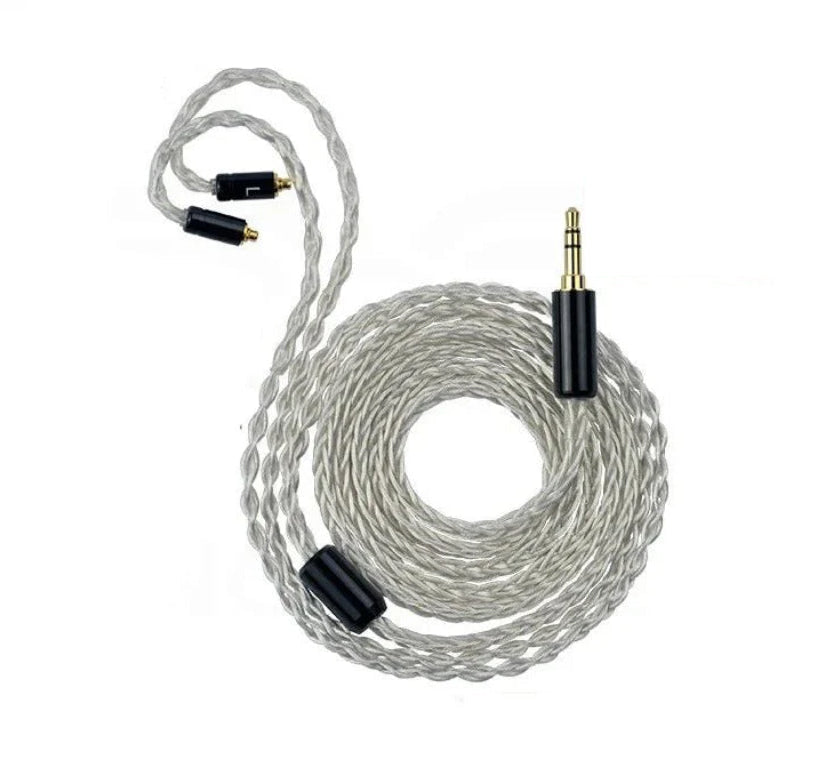 YONGSE P10 8CORES 6N SINGLE CYRSTAL COPPER SILVER PLATED HIFI EARPHONE CABLE 1.2M (3.5MM/0.78)