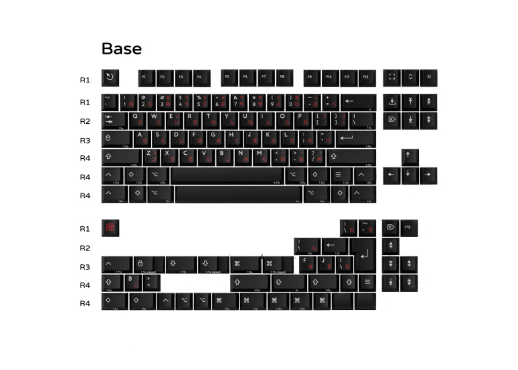 Kbdfans PBTfans Crosshair Base Kit Keycaps