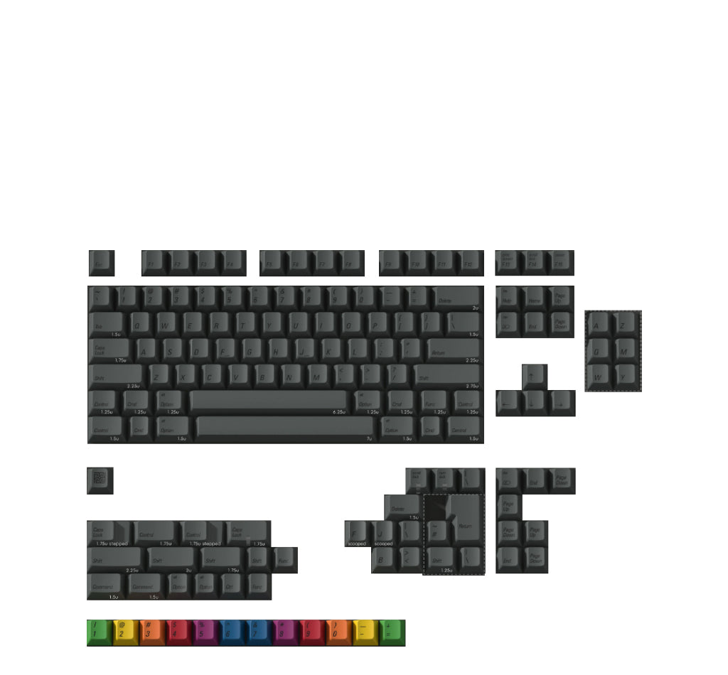 Kbdfans PBTfans 1984 Dark Base Kit Keycaps