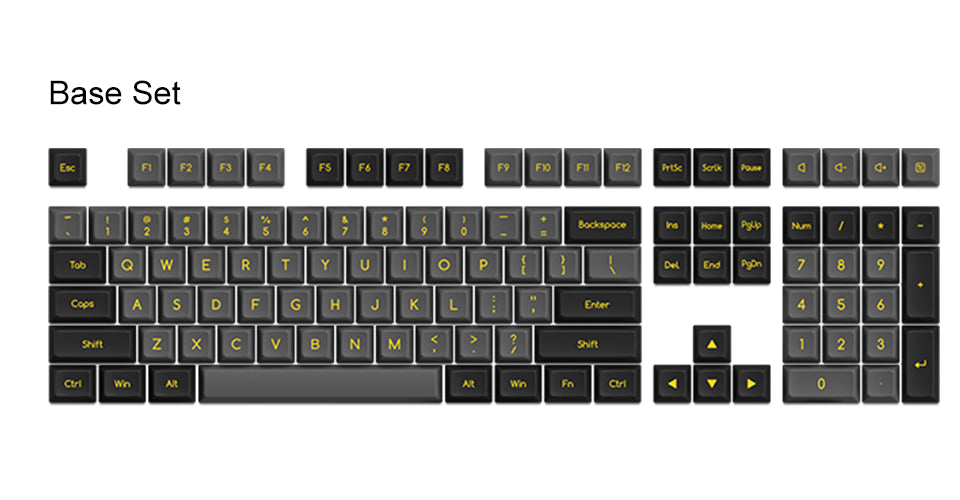 Akko Black & Gold Keycaps Set ABS SAL 195 Keys