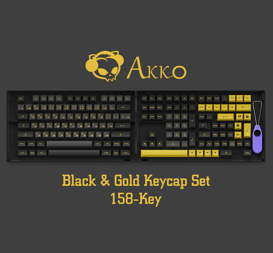 AKKO Black & Gold Keycap Set Hiragana Version (158-key)