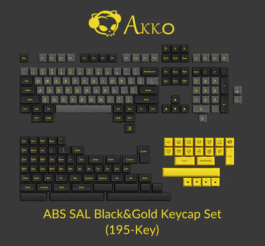 AKKO Black & Gold Keycaps Set ABS SAL 195 Keys