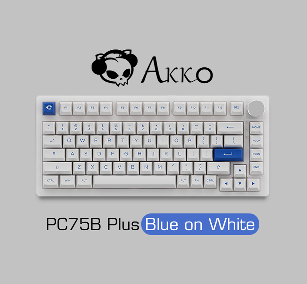 Akko PC75B Plus Blue On White