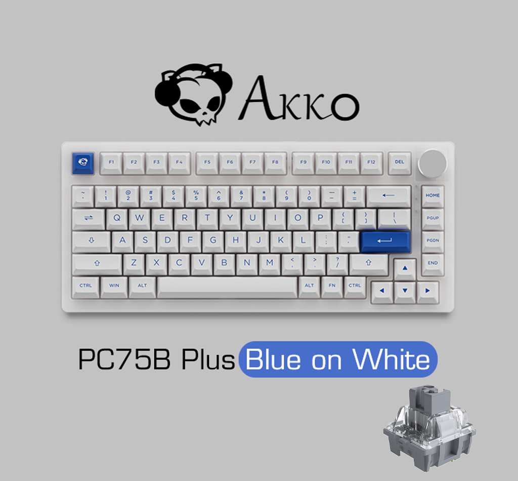 Akko PC75B Plus Blue On White